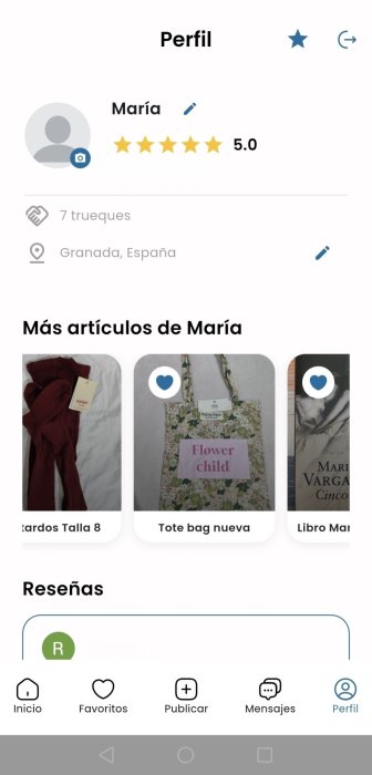 Aplicación para hacer trueques y donaciones 