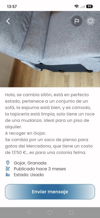 Aplicación para hacer trueques y donaciones 